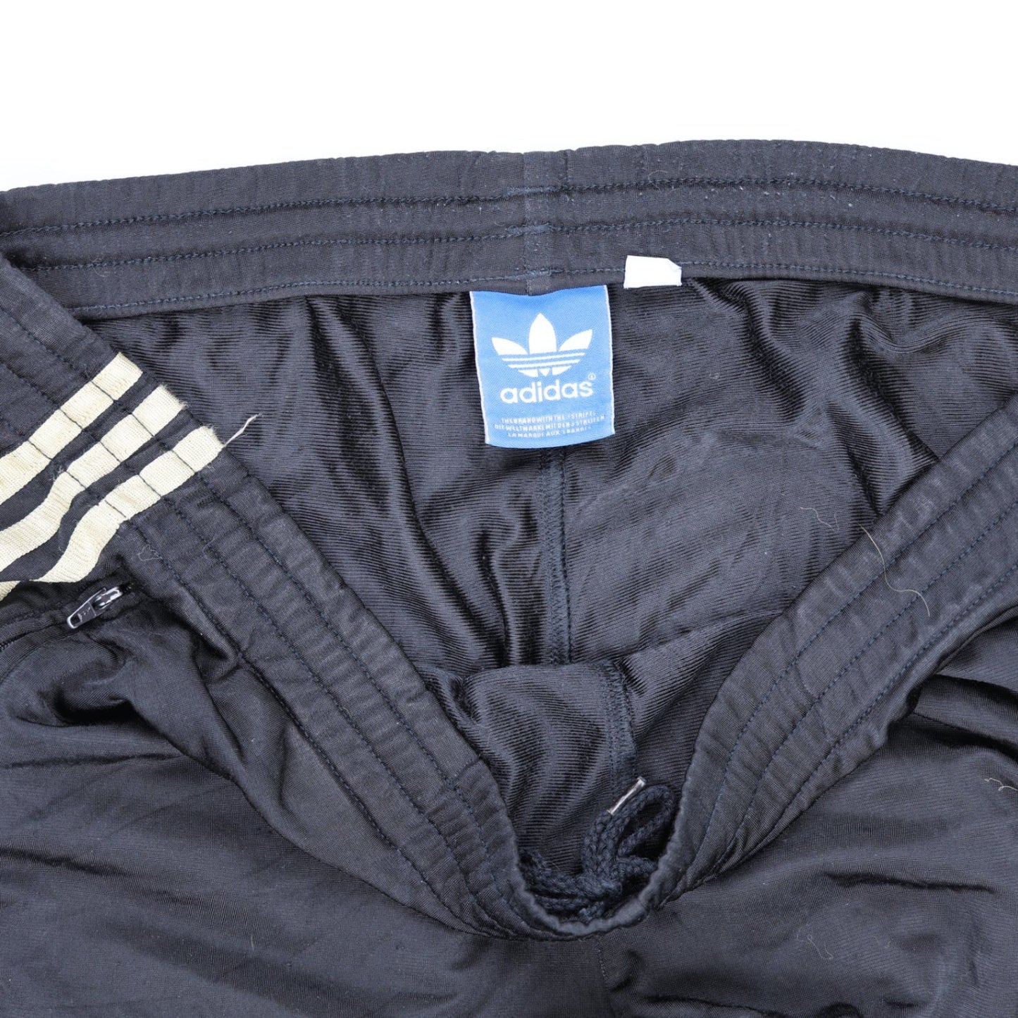 Adidas Track Pants Black Large Polyester Men's 78cm Inseam
