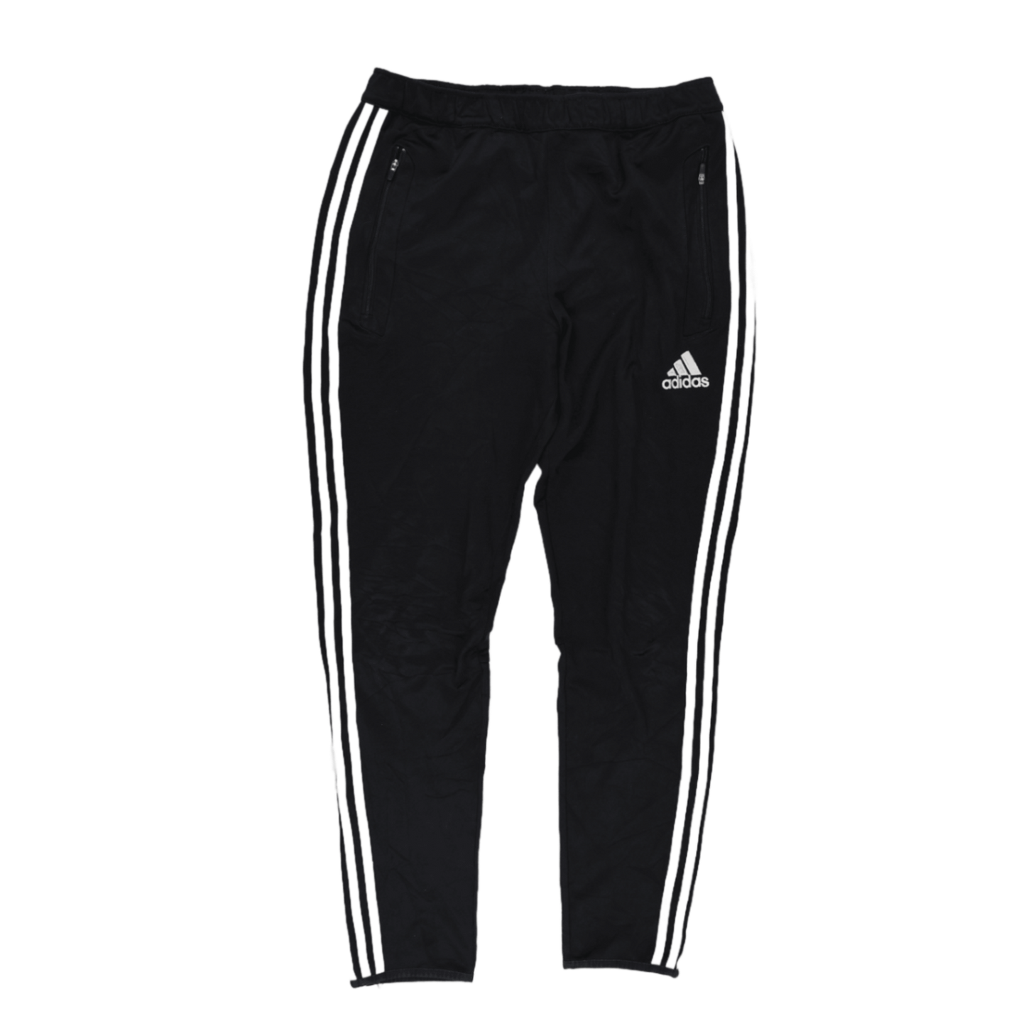 adidas Essentials Black Track Pants 3-Stripes Mens Size UK 6 Waist 32 cm Inseam 70 cm Polyester