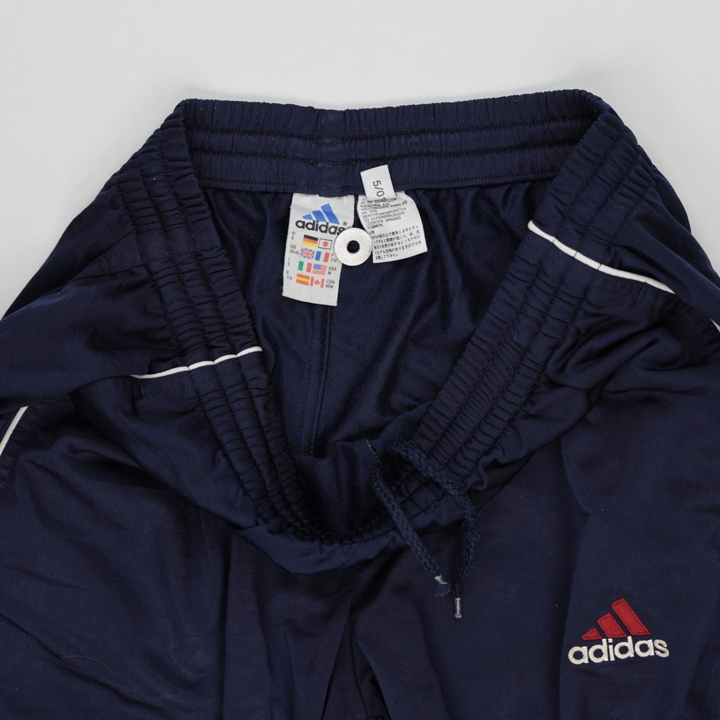 adidas Vintage Track Pants Navy Blue Large 78 cm Inseam Polyester