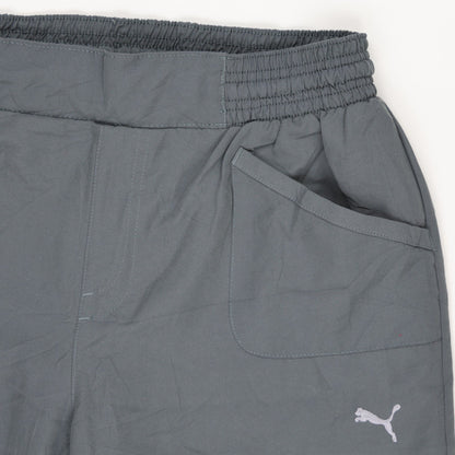 PUMA Grey Straight Leg Trousers for Men Size L Polyester 78 cm Inseam
