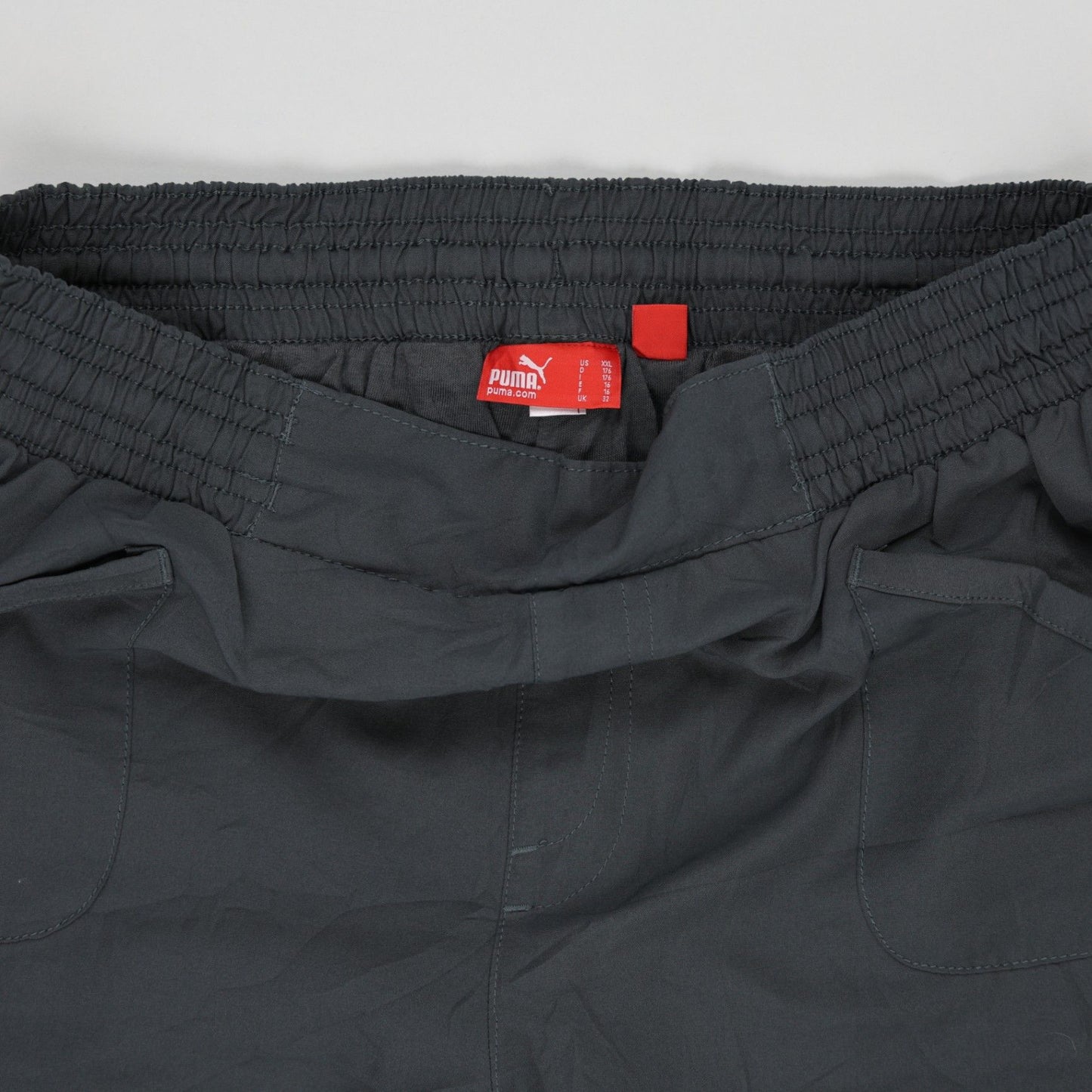 PUMA Grey Straight Leg Trousers for Men Size L Polyester 78 cm Inseam