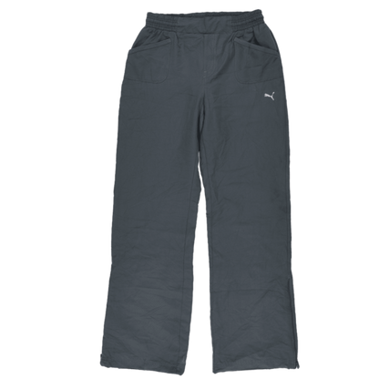 PUMA Grey Straight Leg Trousers for Men Size L Polyester 78 cm Inseam