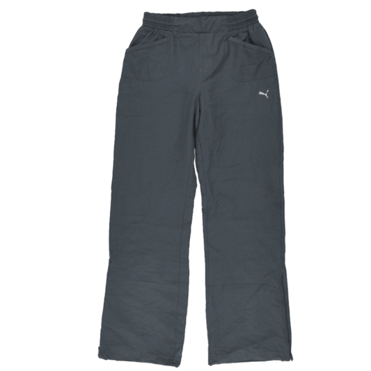PUMA Grey Straight Leg Trousers for Men Size L Polyester 78 cm Inseam