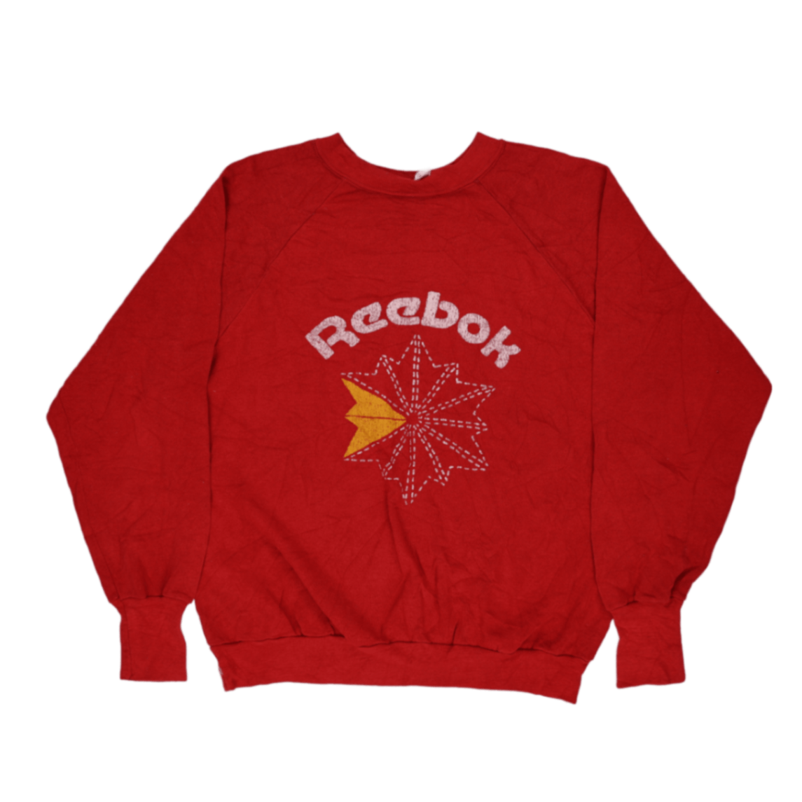 Reebok Vintage Red Crew Neck Sweatshirt Men's Size M Cotton Blend