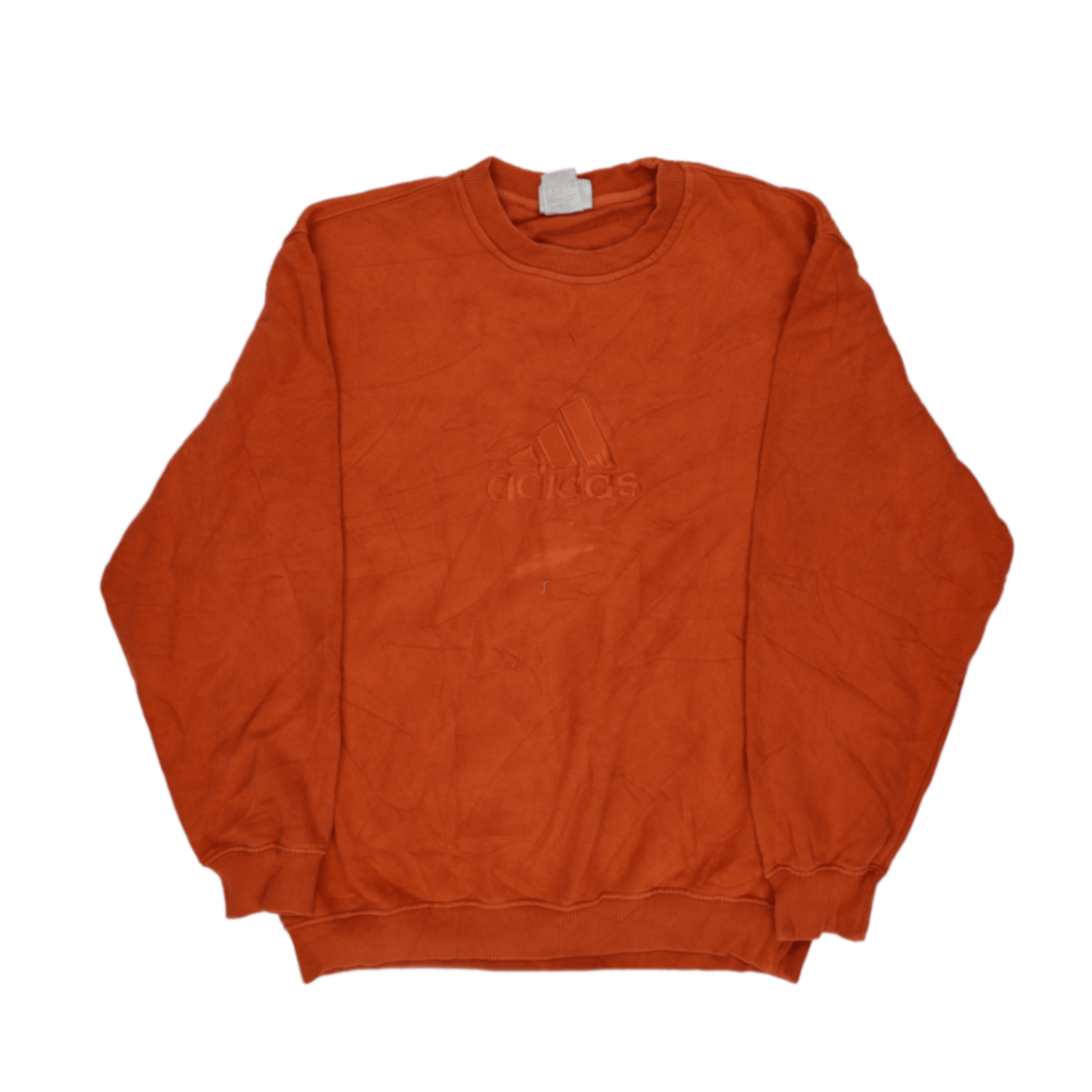 adidas Vintage Rust Orange Crewneck Sweatshirt Large Cotton Mens