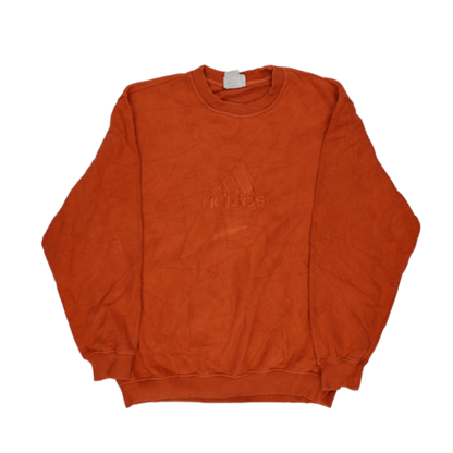 adidas Vintage Rust Orange Crewneck Sweatshirt Large Cotton Mens