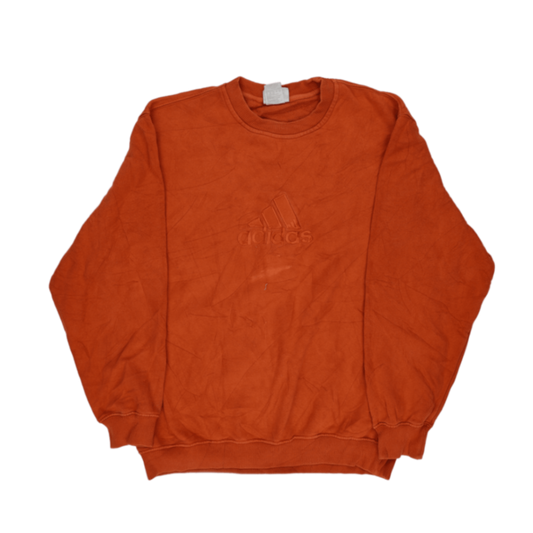 adidas Vintage Rust Orange Crewneck Sweatshirt Large Cotton Mens