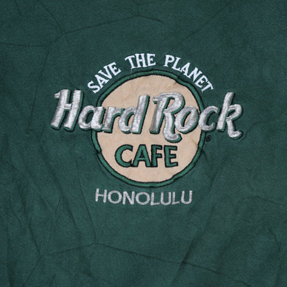 Hard Rock Cafe Vintage Green Crewneck Pullover Sweatshirt Large Cotton Blend