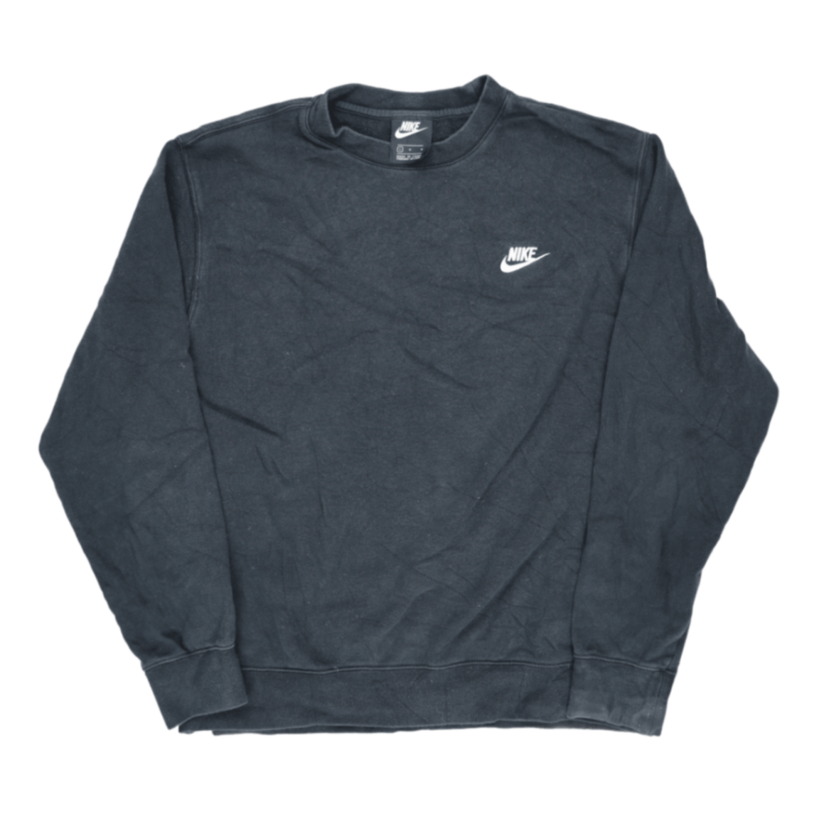 Nike Black Crew Neck Sweatshirt Large Cotton Blend