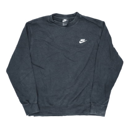 Nike Black Crew Neck Sweatshirt Large Cotton Blend