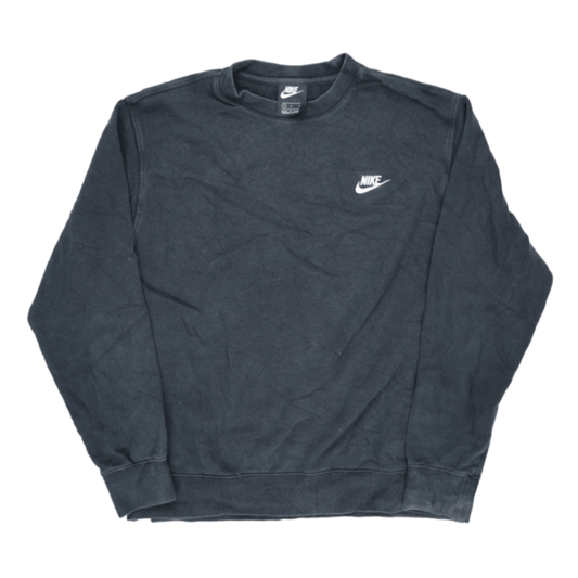 Nike Black Crew Neck Sweatshirt Large Cotton Blend