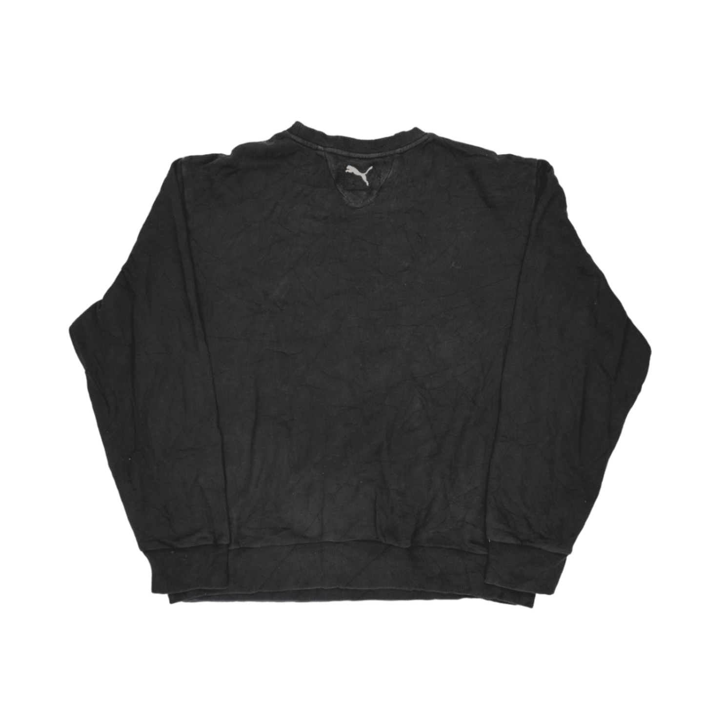 PUMA Crew Neck Sweatshirt Black Large Cotton Unisex