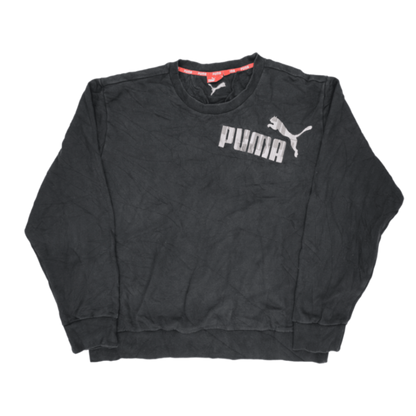 PUMA Crew Neck Sweatshirt Black Large Cotton Unisex