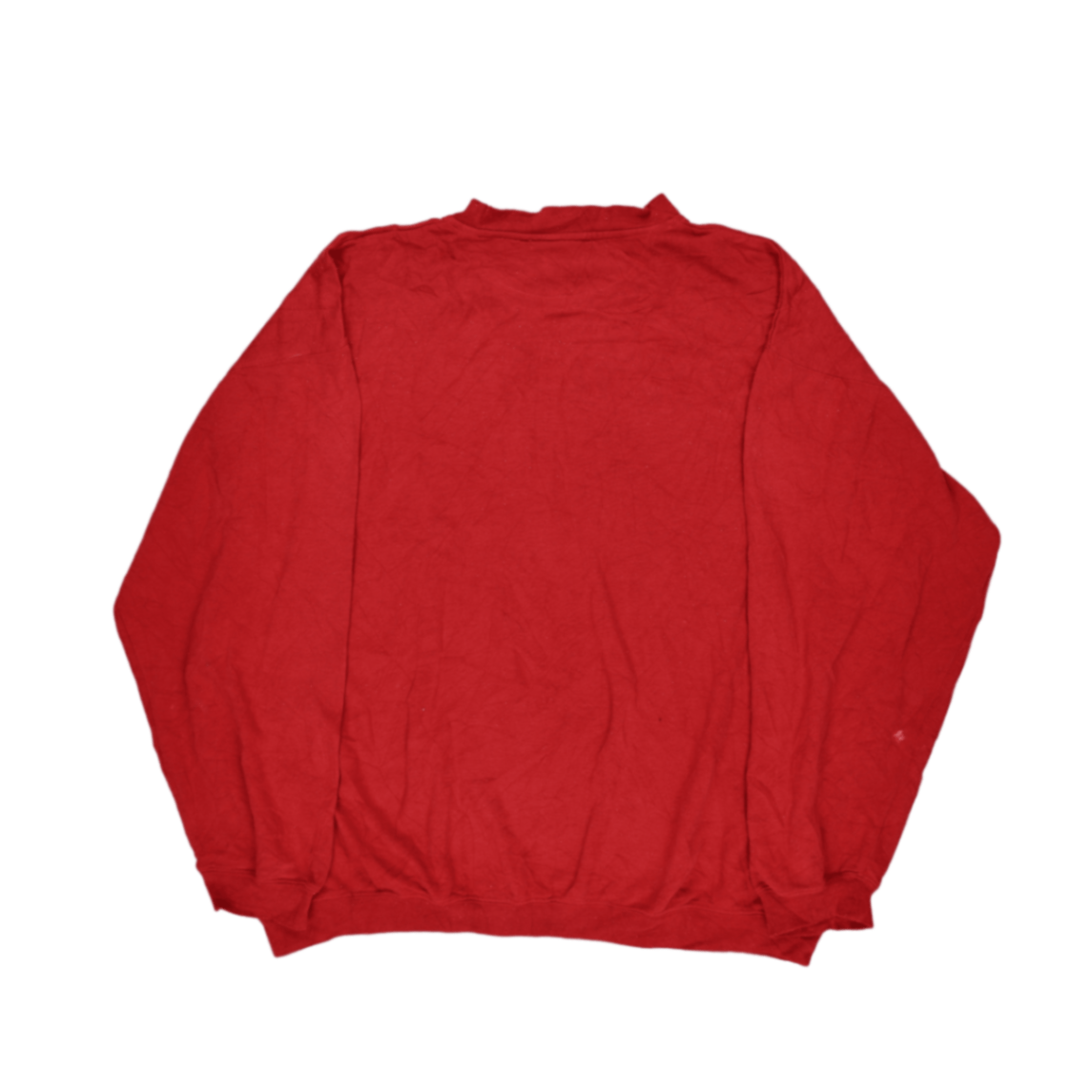 Naf Naf Vintage Red Sweatshirt Unisex Large Cotton Blend Crew Neck