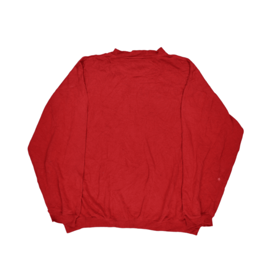 Naf Naf Vintage Red Sweatshirt Unisex Large Cotton Blend Crew Neck