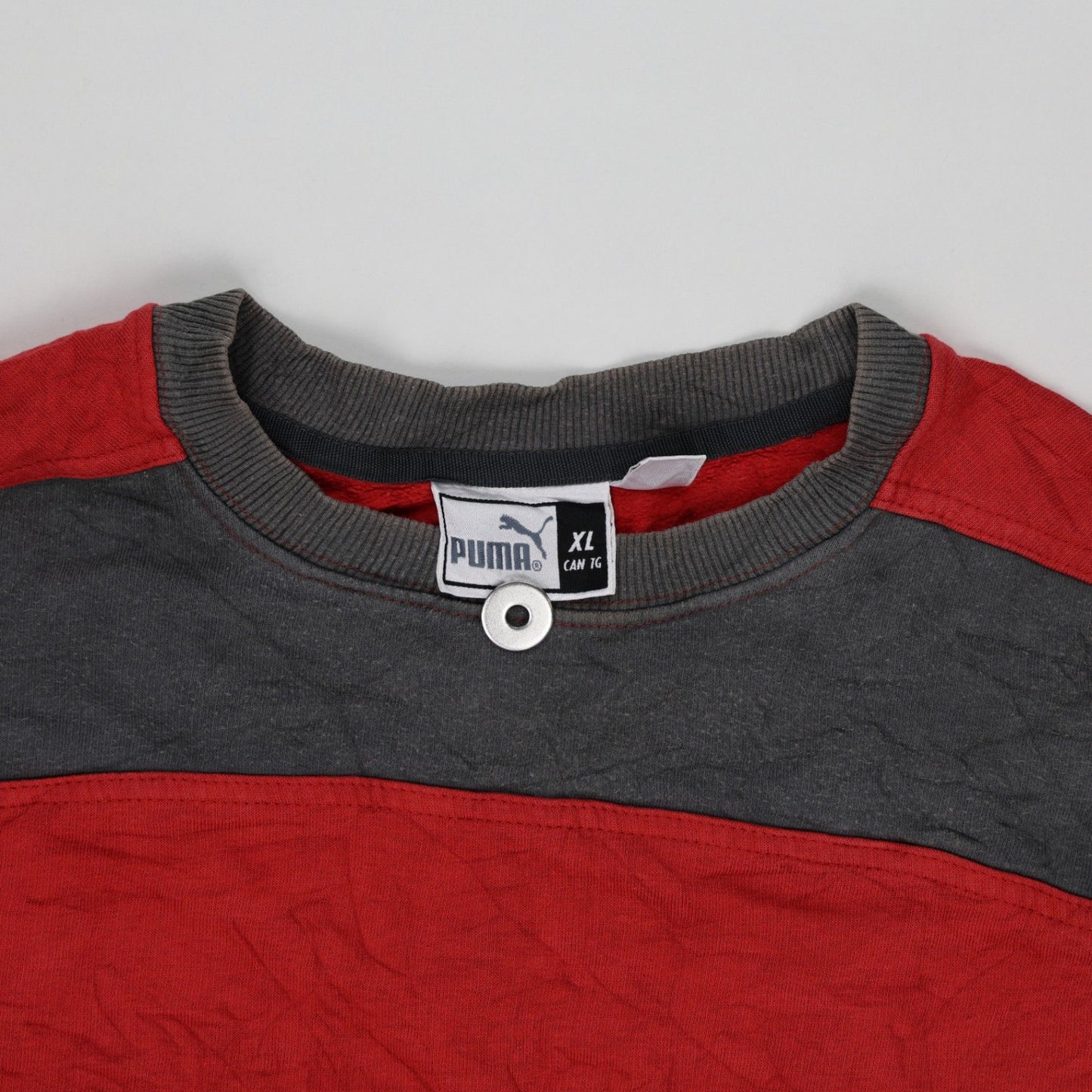 PUMA Vintage Crew Neck Sweatshirt Red Charcoal XL Cotton Blend