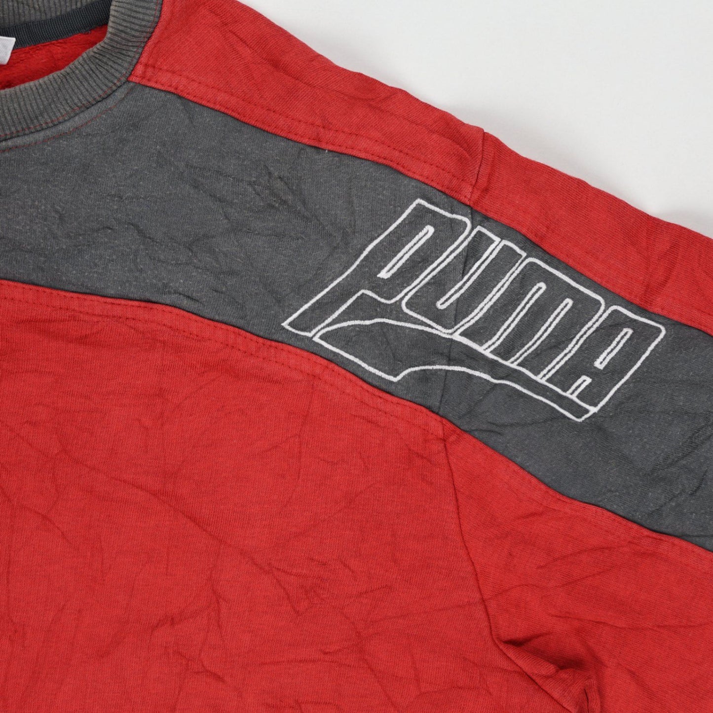 PUMA Vintage Crew Neck Sweatshirt Red Charcoal XL Cotton Blend