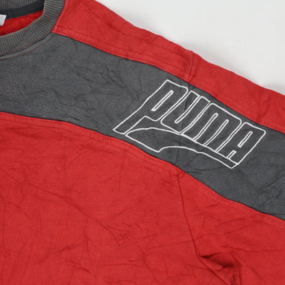 PUMA Vintage Crew Neck Sweatshirt Red Charcoal XL Cotton Blend