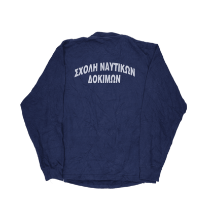 Umbro Vintage Greek Naval Academy Crew Neck Sweatshirt Navy Medium Cotton Blend