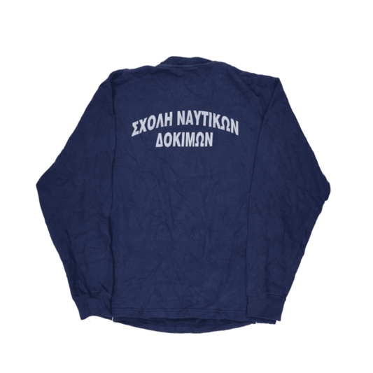 Umbro Vintage Greek Naval Academy Crew Neck Sweatshirt Navy Medium Cotton Blend