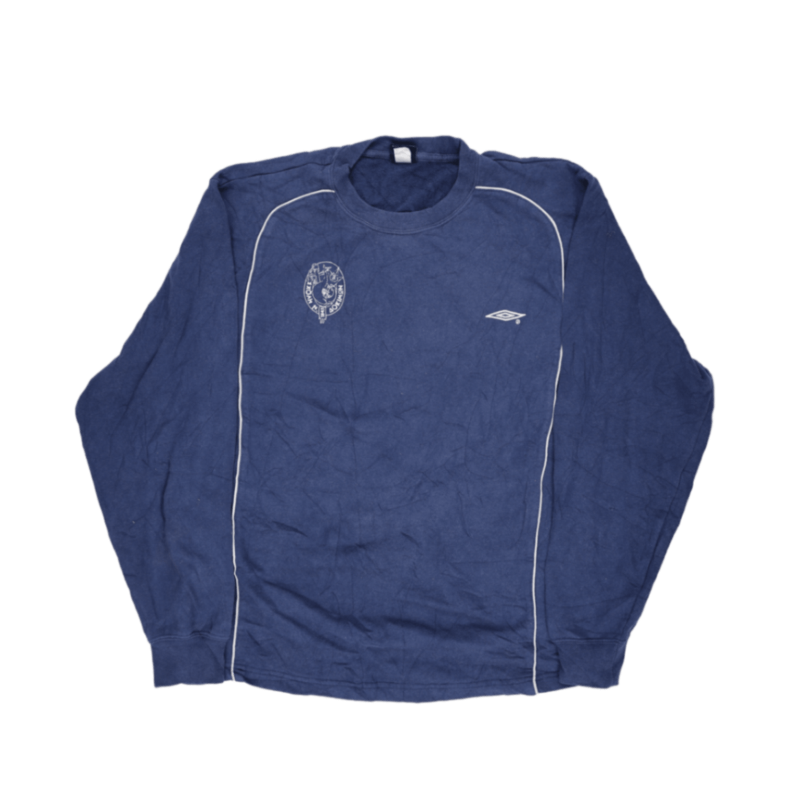 Umbro Vintage Greek Naval Academy Crew Neck Sweatshirt Navy Medium Cotton Blend