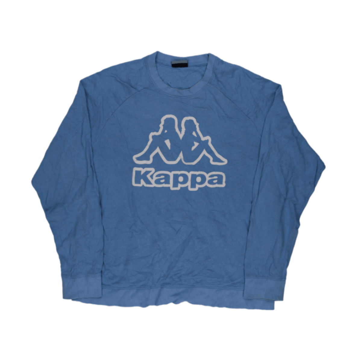 Kappa Vintage Blue Pullover Sweatshirt XX-Large Cotton Blend Crew Neck