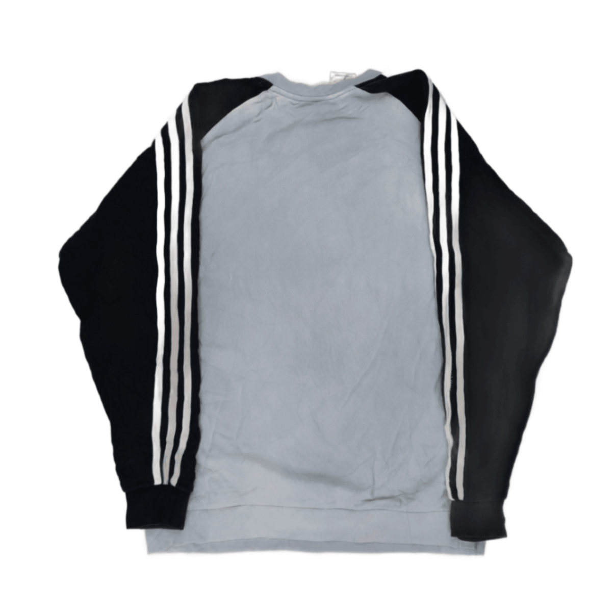 Adidas Vintage Pullover Sweatshirt Light Blue Navy Large Cotton Blend Crew Neck
