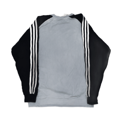 Adidas Vintage Pullover Sweatshirt Light Blue Navy Large Cotton Blend Crew Neck