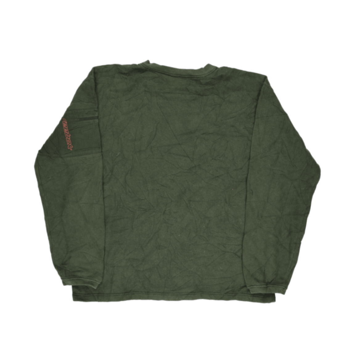 Reebok Vintage Olive Green Sweatshirt Men's Medium Cotton Blend Crew Neck Pullover