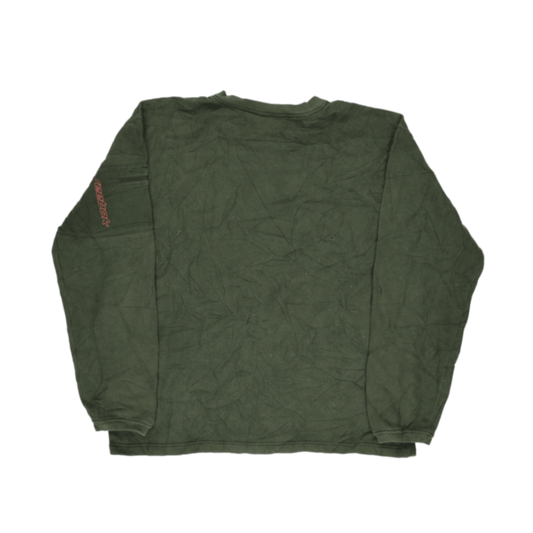 Reebok Vintage Olive Green Sweatshirt Men's Medium Cotton Blend Crew Neck Pullover