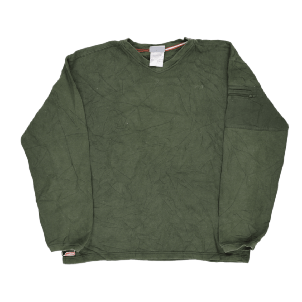 Reebok Vintage Olive Green Sweatshirt Men's Medium Cotton Blend Crew Neck Pullover