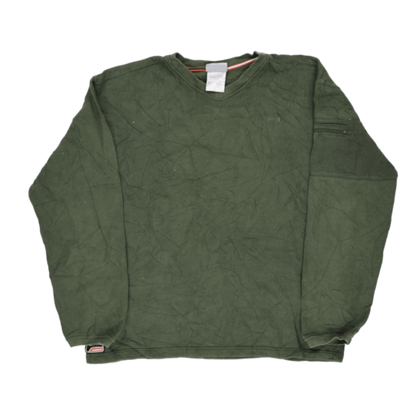 Reebok Vintage Olive Green Sweatshirt Men's Medium Cotton Blend Crew Neck Pullover