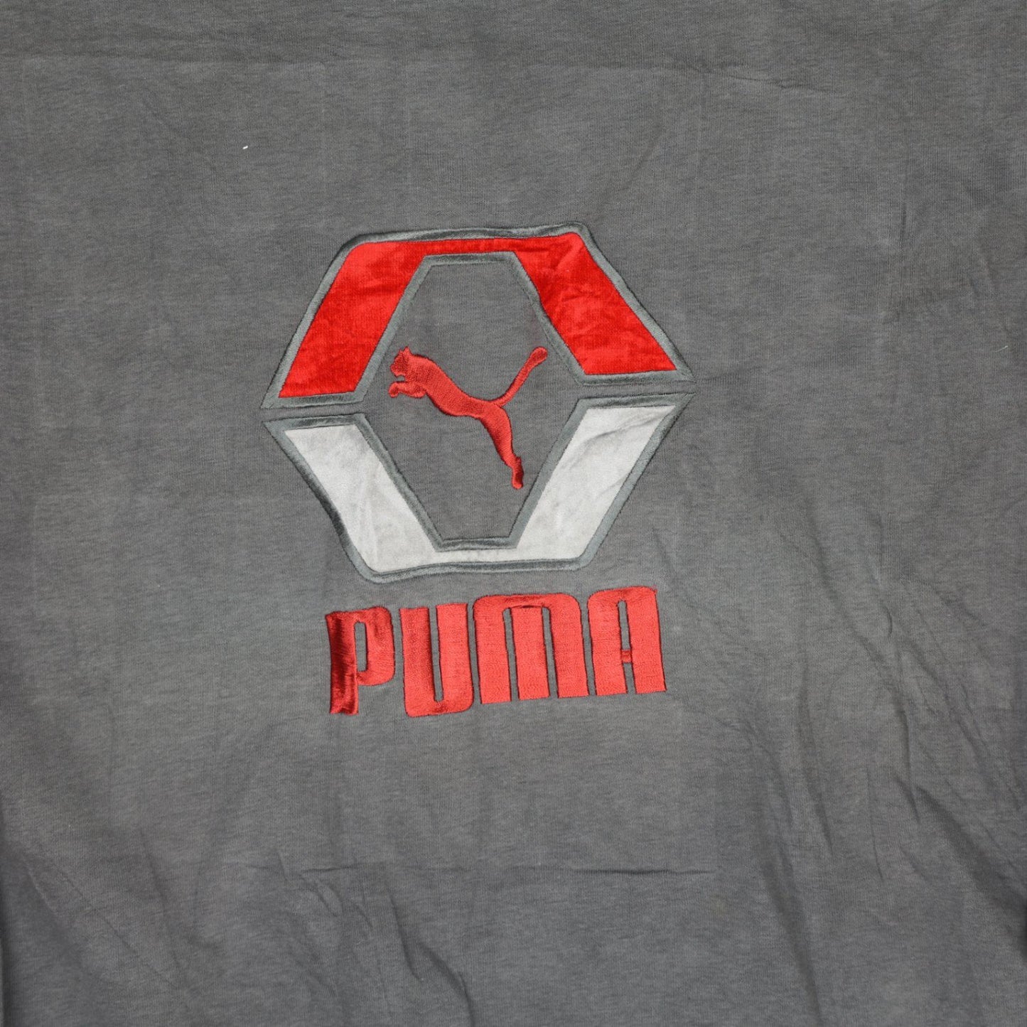 PUMA Vintage Grey Crewneck Sweatshirt Large Cotton Blend