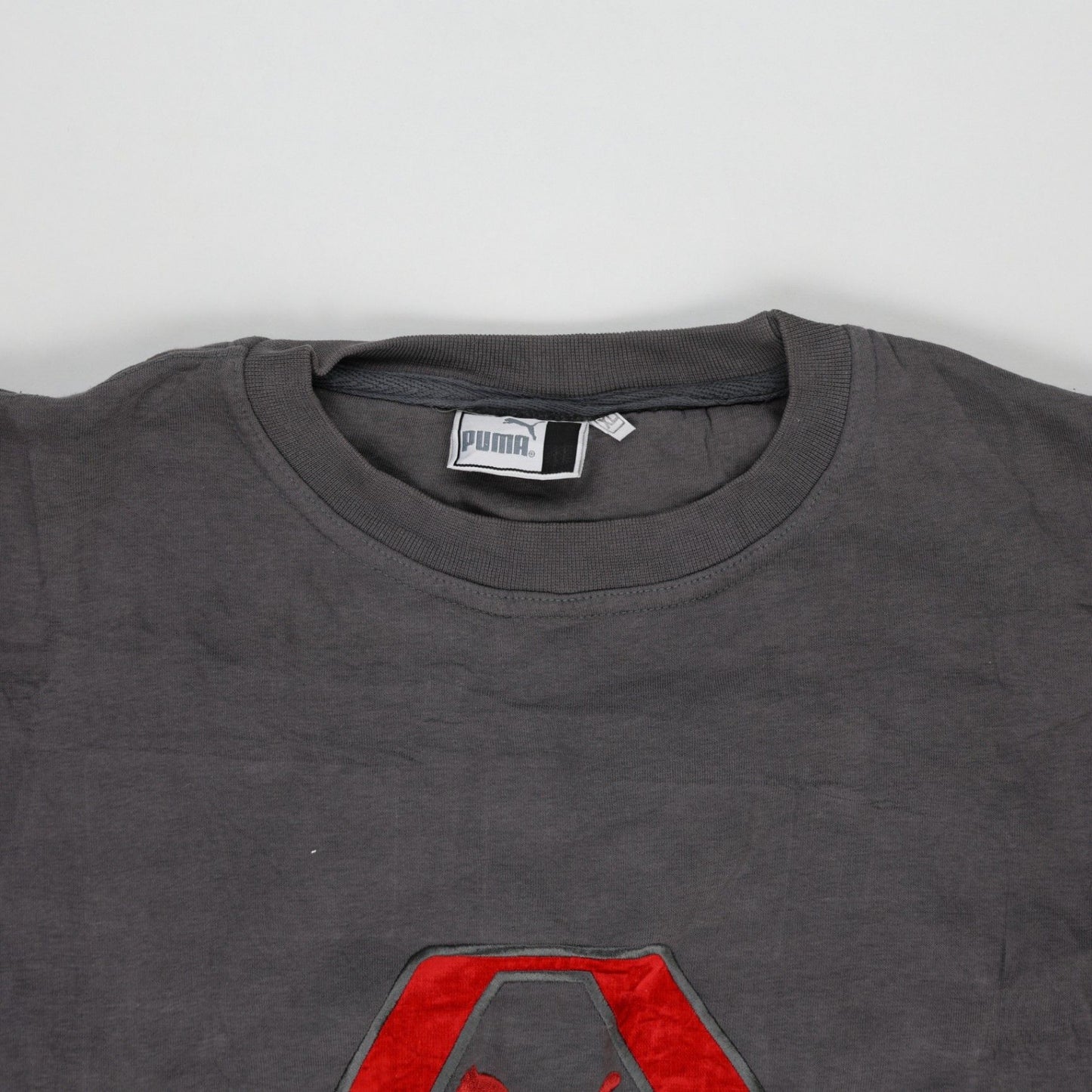 PUMA Vintage Grey Crewneck Sweatshirt Large Cotton Blend