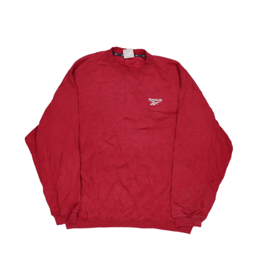 Reebok Vintage Red Crew Neck Sweatshirt Large to Extra Large Cotton Blend