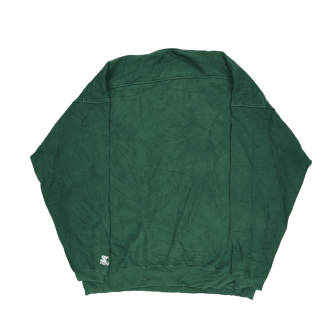 Vintage Starter Green Crew Neck Sweatshirt Medium Cotton Blend