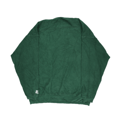 Vintage Starter Green Crew Neck Sweatshirt Medium Cotton Blend