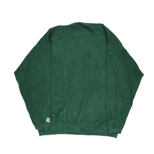 Vintage Starter Green Crew Neck Sweatshirt Medium Cotton Blend