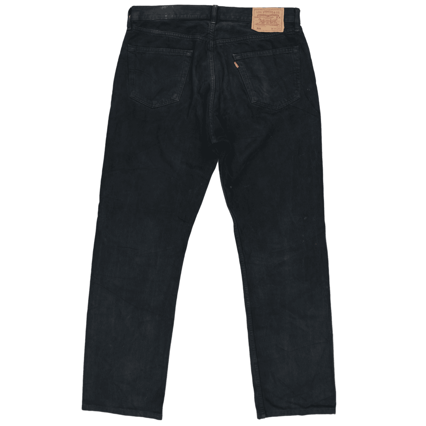Levi's 501 Original Black Denim Jeans W36 L36 100% Cotton Straight Leg