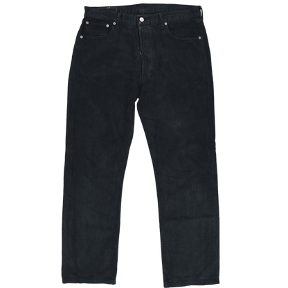 Levi's 501 Original Black Denim Jeans W36 L36 100% Cotton Straight Leg