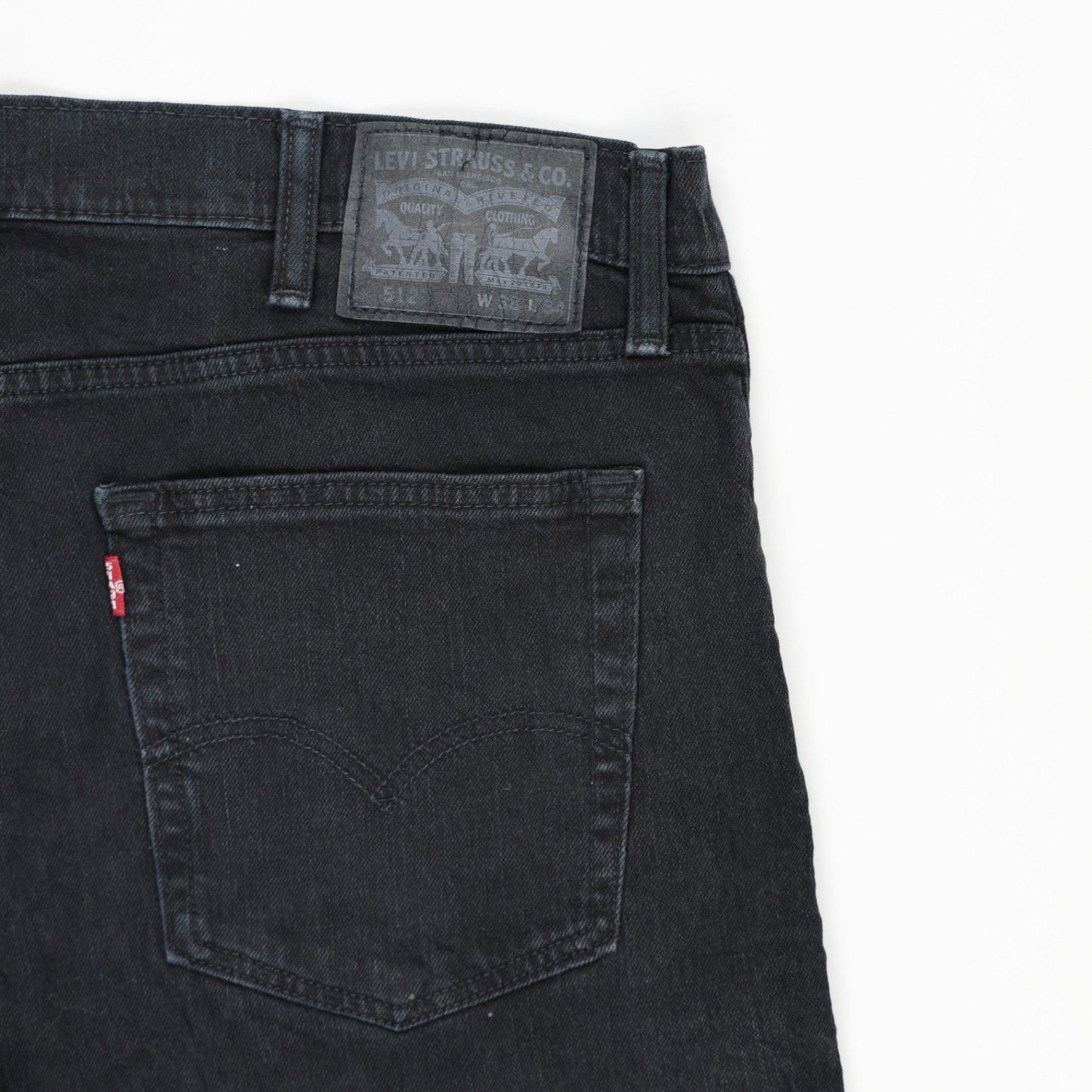 Levi's 512 Slim Taper Fit Black Stretch Jeans 34W 32L Cotton Blend
