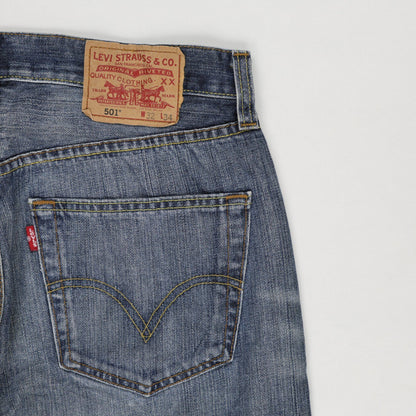 Levi's 501 Original Fit Blue Denim Jeans W32 L34 Cotton Denim Straight Leg