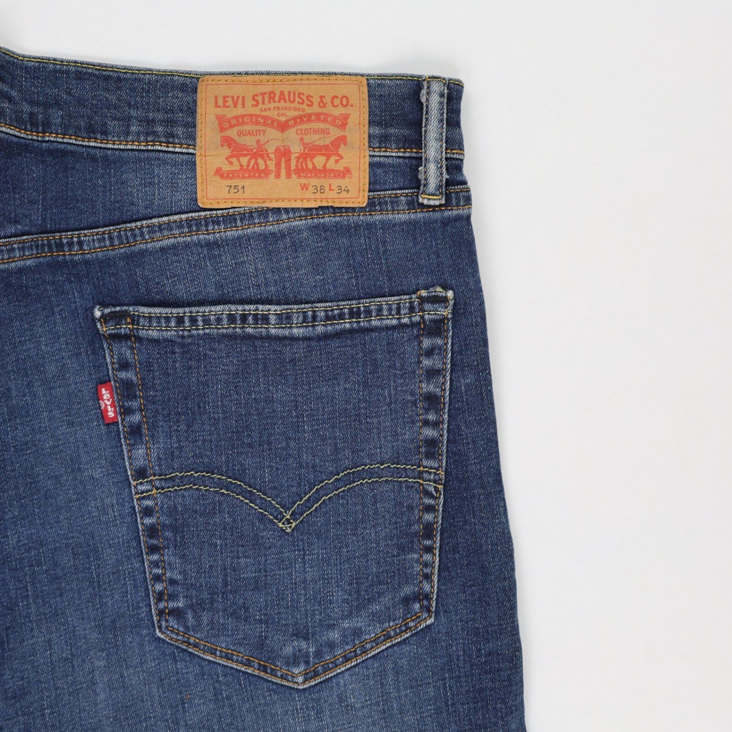 Levi's 751 Classic Straight Leg Blue Denim Jeans W38 L34 Cotton Vintage