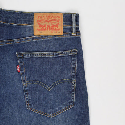 Levi's 751 Classic Straight Leg Blue Denim Jeans W38 L34 Cotton Vintage