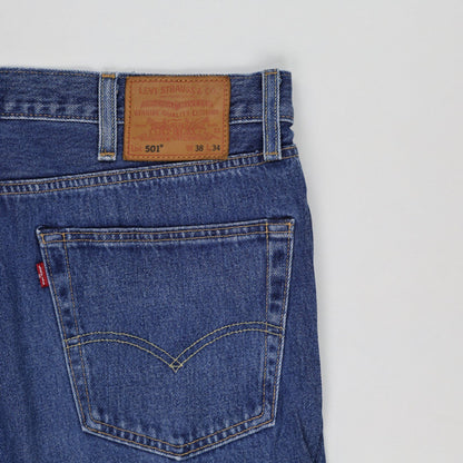 Levi's 501 Classic Straight Leg Blue Denim Jeans W38 L34 Cotton Vintage Men's