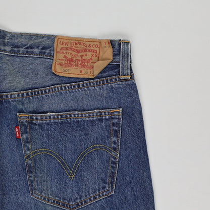 Levi's 501 Original Fit Straight Leg Blue Jeans W35 L31 100% Cotton