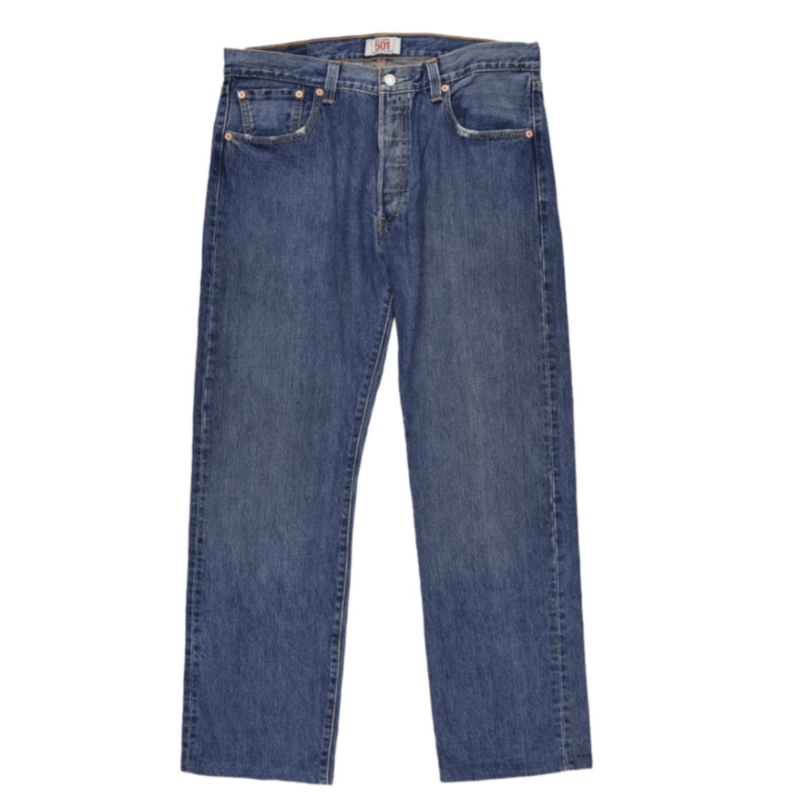 Levi's 501 Original Fit Straight Leg Blue Jeans W35 L31 100% Cotton