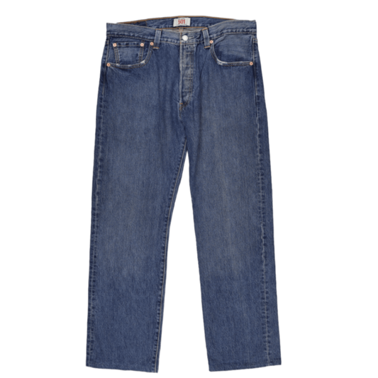 Levi's 501 Original Fit Straight Leg Blue Jeans W35 L31 100% Cotton