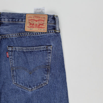 Levi's 501 Original Fit Straight Leg Blue Jeans W34 L30 100% Cotton Vintage Men's Clothing