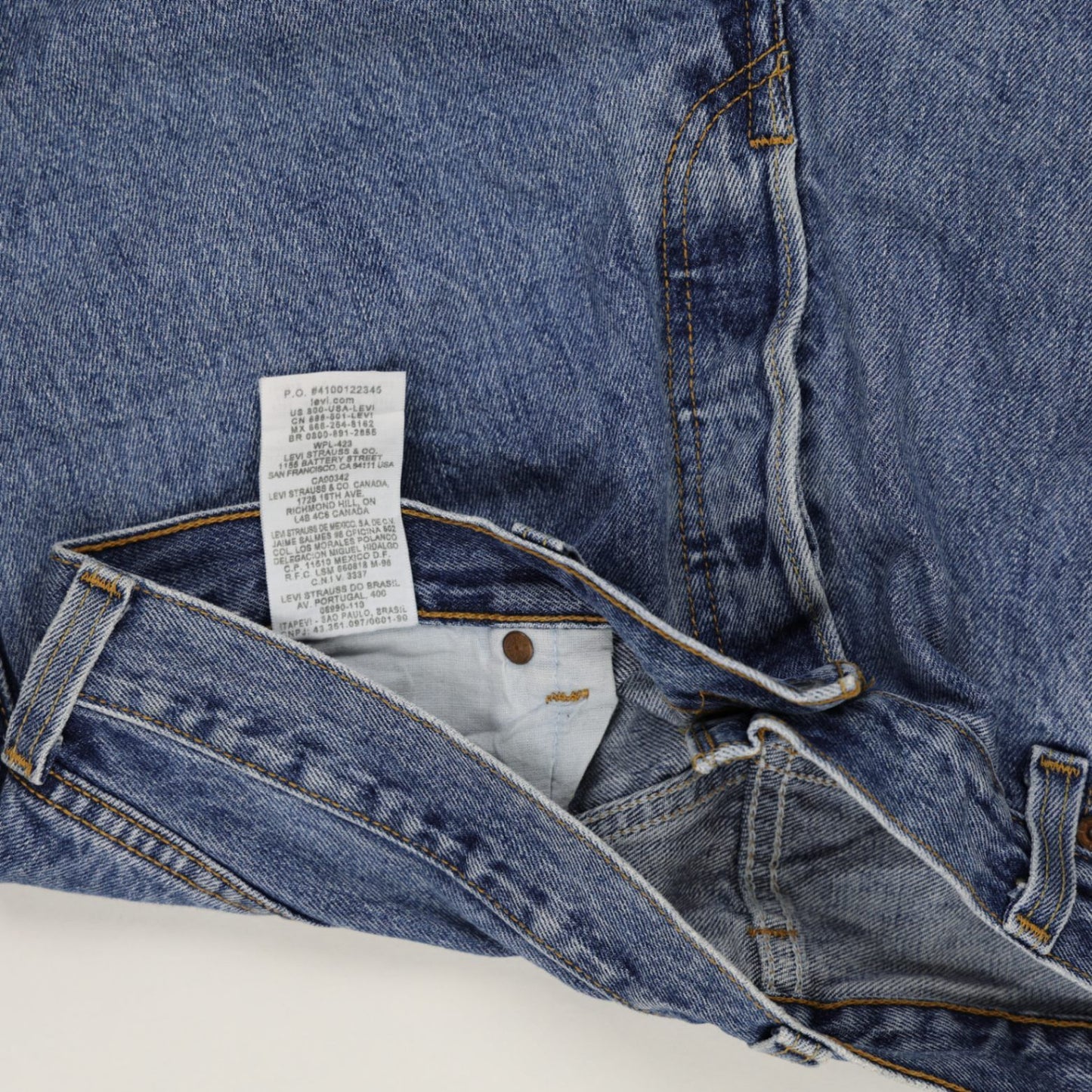 Levi's 501 Blue Stonewash Straight Leg Jeans W35 L32 100 Cotton Vintage